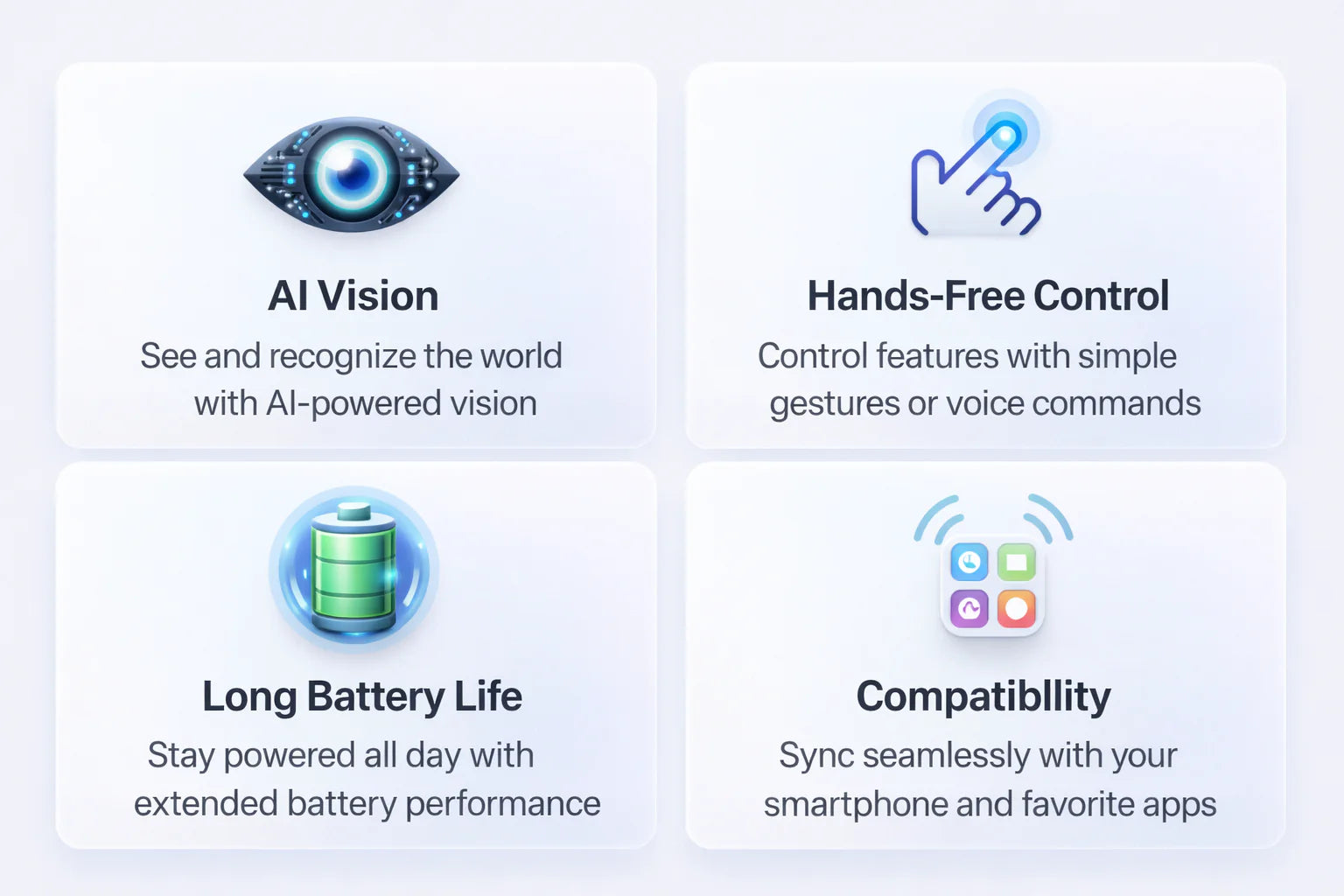 Air Vision AI Smart Glasses – 8MP HD Camera & Voice Assistant