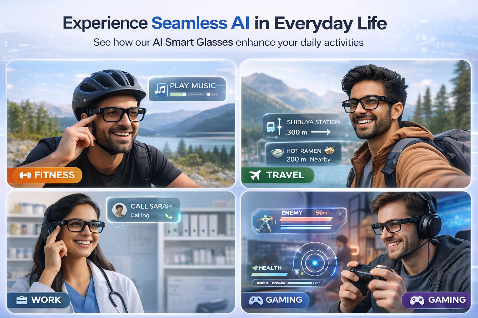 Air Vision AI Smart Glasses – 8MP HD Camera & Voice Assistant