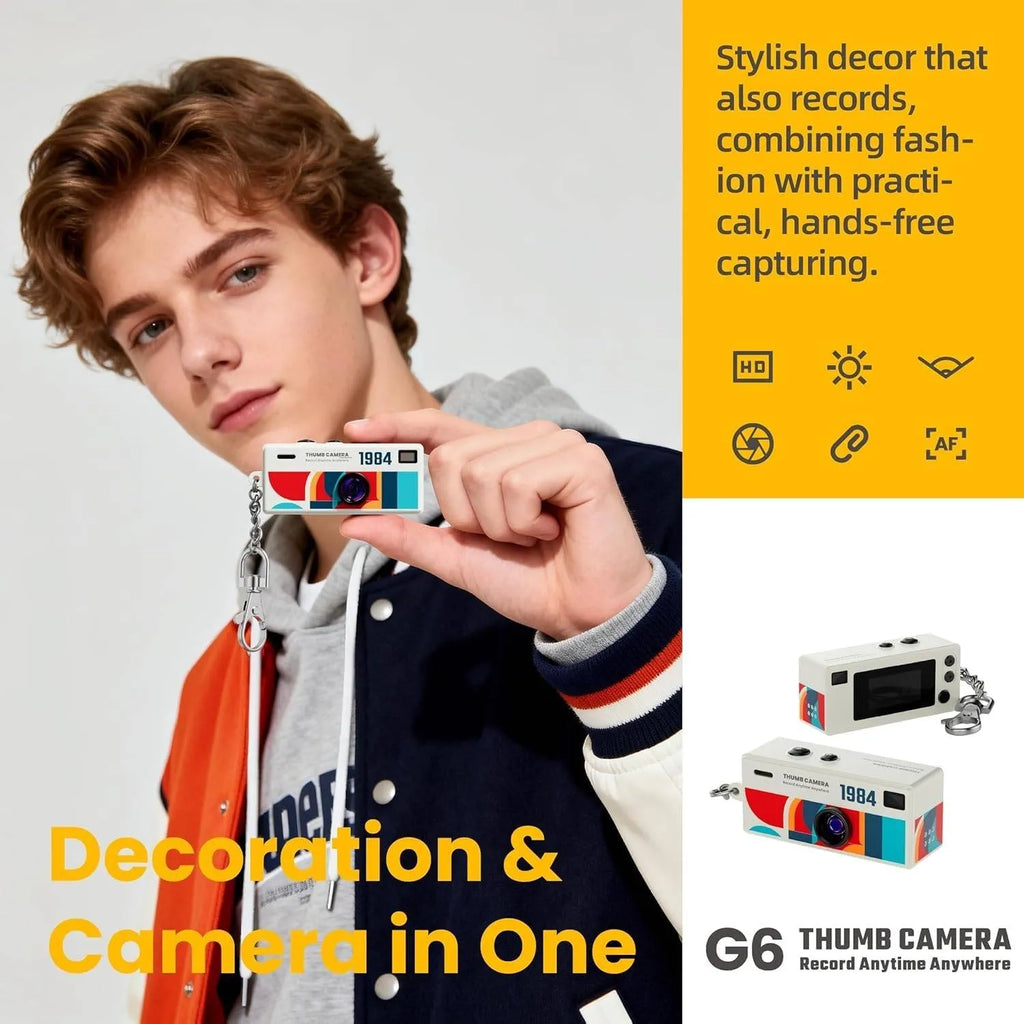 Mini Keychain Digital Camera, 1080P HD Video Recorder, Mirco Thumb Camera