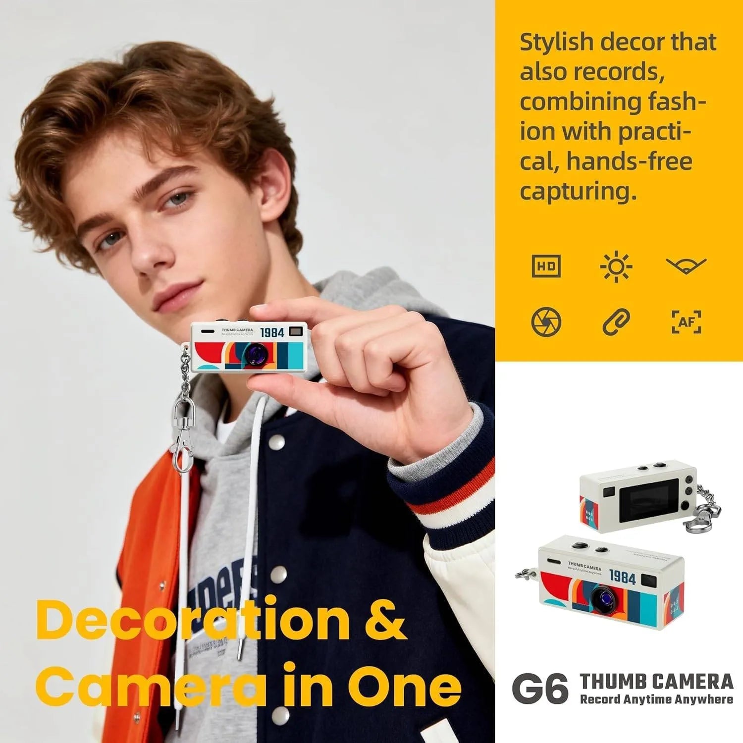 Mini Keychain Digital Camera, 1080P HD Video Recorder, Mirco Thumb Camera