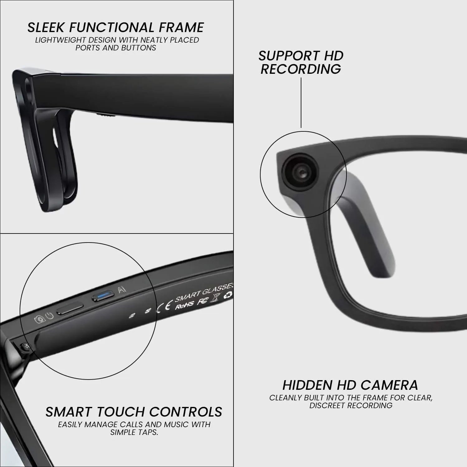 Air Vision AI Smart Glasses – 8MP HD Camera & Voice Assistant
