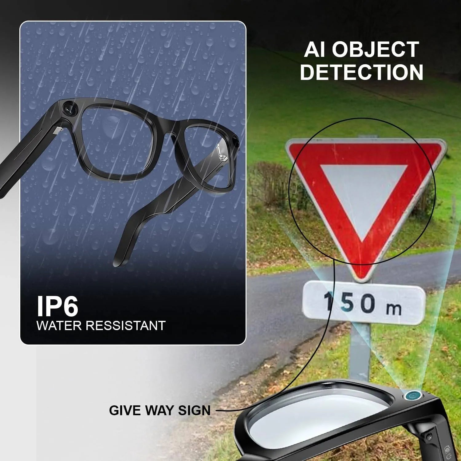 Air Vision AI Smart Glasses – 8MP HD Camera & Voice Assistant
